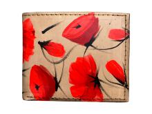 I&B Handbemalte Unisex-Geldbörse „Mohnblumen“