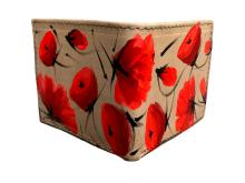 I&B Handbemalte Unisex-Geldbörse „Mohnblumen“