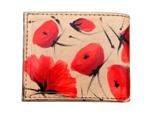 I&B Handbemalte Unisex-Geldbörse „Mohnblumen“